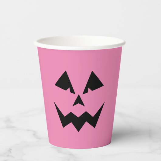 Angry Pink Jack O'Lantern Papieren Bekers (Voorkant)