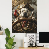Angry Pirate Dog stuurschip Poster (Thuiskantoor)