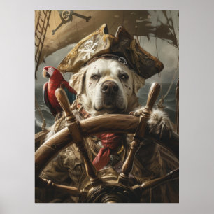 Angry Pirate Dog stuurschip Poster