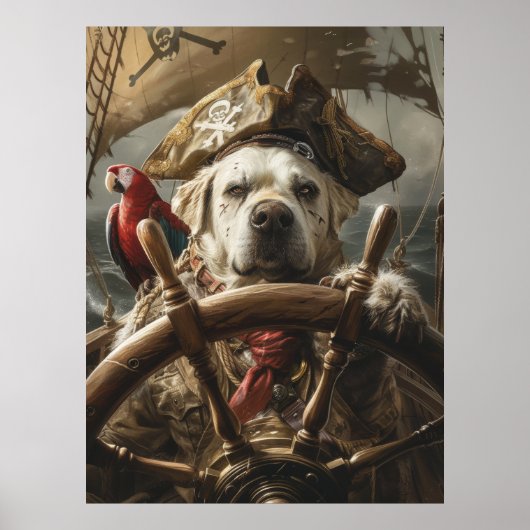 Angry Pirate Dog stuurschip Poster (Voorkant)