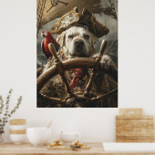 Angry Pirate Dog stuurschip Poster (Keuken)