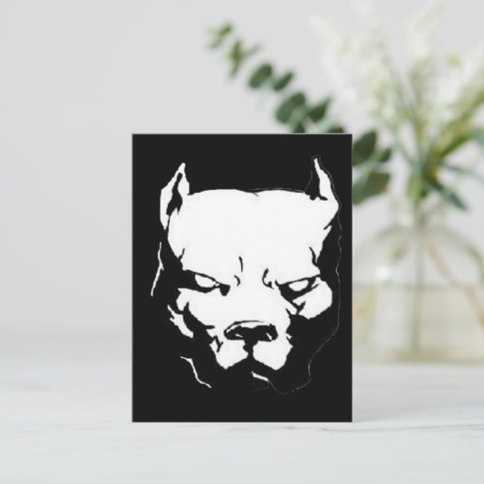 Angry Pitbull Dog Briefkaart (Staand voorkant)