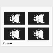Angry Pitbull Dog Rechthoekige Sticker (Vel)