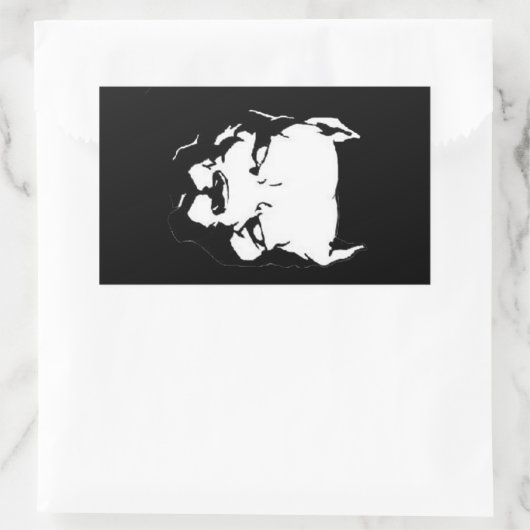 Angry Pitbull Dog Rechthoekige Sticker (Tas)