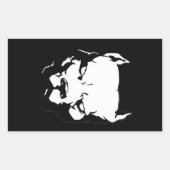 Angry Pitbull Dog Rechthoekige Sticker (Voorkant)