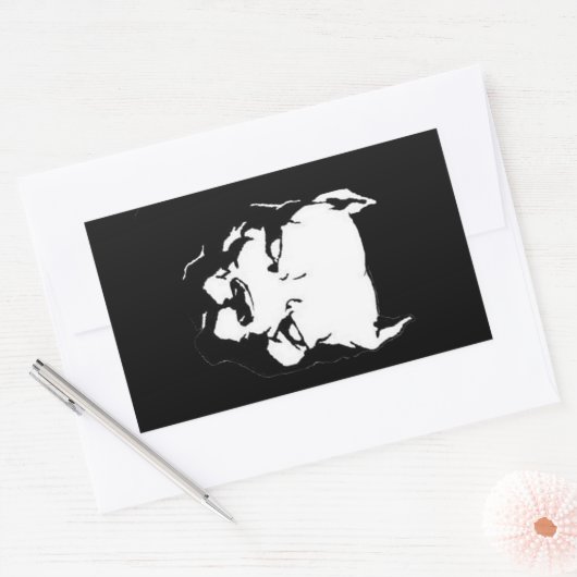 Angry Pitbull Dog Rechthoekige Sticker (Envelop)
