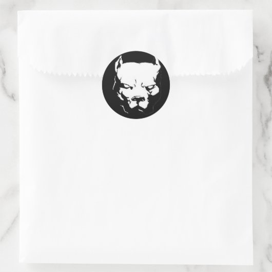 Angry Pitbull Dog Ronde Sticker (Tas)