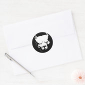 Angry Pitbull Dog Ronde Sticker (Envelop)