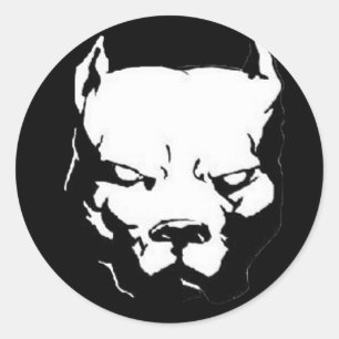 Angry Pitbull Dog Ronde Sticker