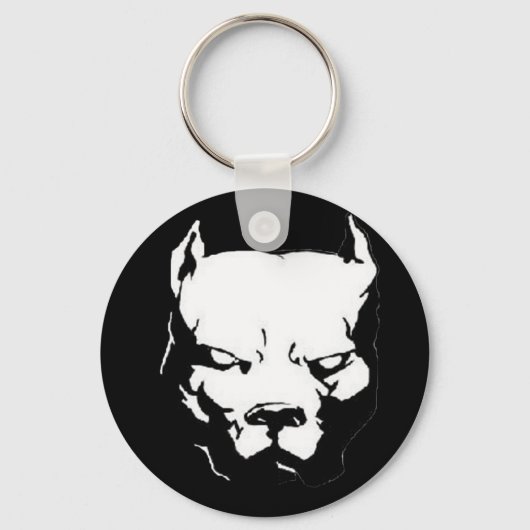 Angry Pitbull Dog Sleutelhanger (Voorkant)