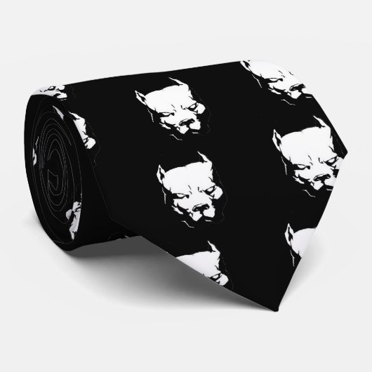 Angry Pitbull Dog Stropdas (Opgerold)