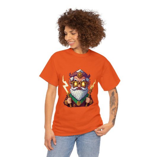 Angry Pixelated Zeus with steampunk glasses T-shirt
