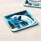 "Angry Polar Beer" Cute Painting. Bestel nu Bier Onderzetter (Linkerzijde)