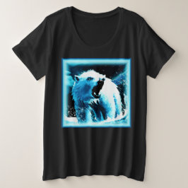 "Angry Polar Beer" Cute Painting. Bestel nu Grote Maat T-shirt