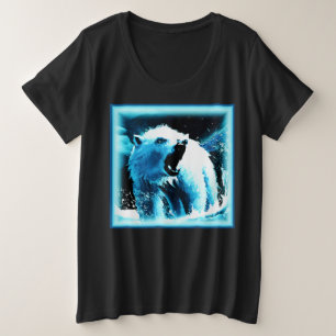 "Angry Polar Beer" Cute Painting. Bestel nu Grote Maat T-shirt