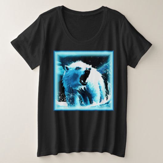 "Angry Polar Beer" Cute Painting. Bestel nu Grote Maat T-shirt (Design voorkant)
