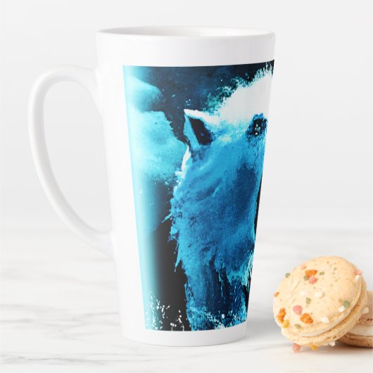 "Angry Polar Beer" Cute Painting. Bestel nu Latte Mok (In situ)