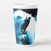 "Angry Polar Beer" Cute Painting. Bestel nu Latte Mok (Voorkant)