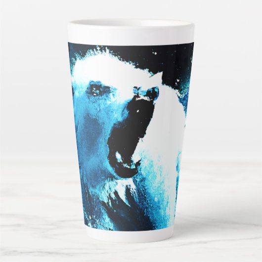 "Angry Polar Beer" Cute Painting. Bestel nu Latte Mok (Voorkant)
