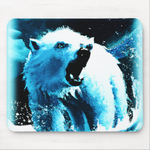 "Angry Polar Beer" Cute Painting. Bestel nu Muismat