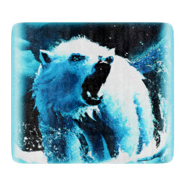 "Angry Polar Beer" Cute Painting. Bestel nu Snijplank