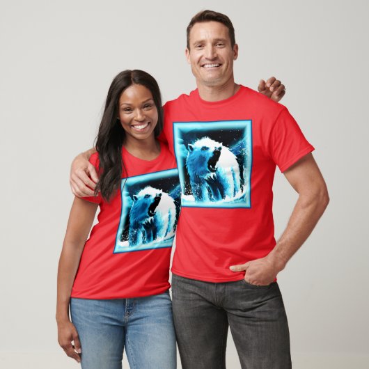 "Angry Polar Beer" Cute Painting. Bestel nu T-shirt (Unisex)