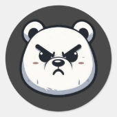 Angry Polar Beer Design Ronde Sticker (Voorkant)