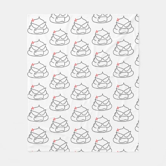 Angry Poop - Brootsch de PooPoo Fleece Deken (Voorkant)