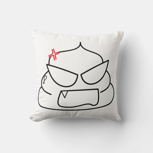 Angry Poop - Brootsch de PooPoo Kussen (Voorkant)