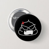 Angry Poop - Brootsch de PooPoo Ronde Button 5,7 Cm (Voorkant /achterkant)