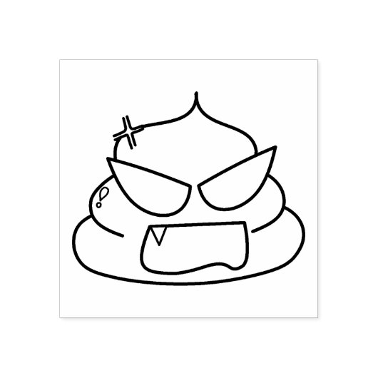 Angry Poop - Brootsch de PooPoo Rubberstempel (Afrduk)