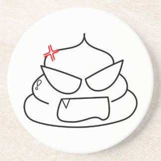 Angry Poop - Brootsch de PooPoo Zandsteen Onderzetter