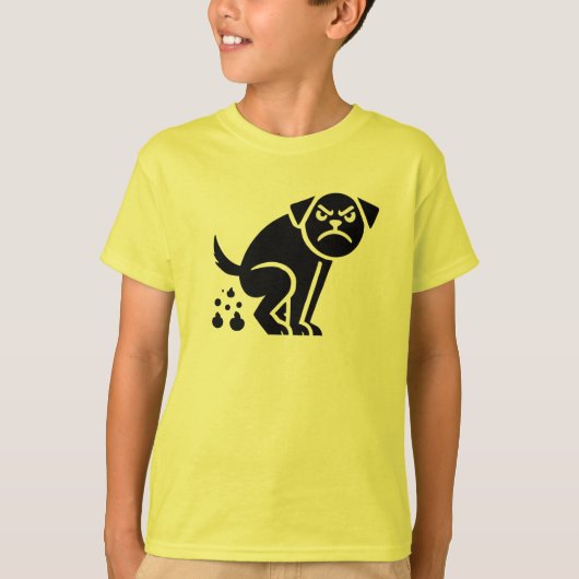 Angry Pooping Dog T-shirt (Voorkant)