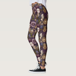 Angry Princess in Flower Garden Leggings - Schatti