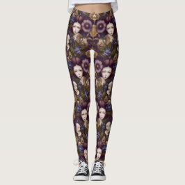 Angry Princess in Flower Garden Leggings - Schatti