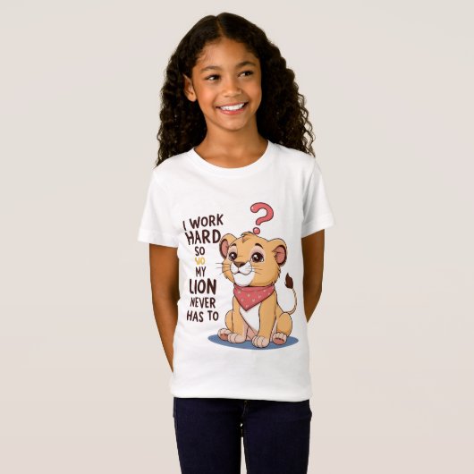 Angry Puff Lion – Schattige Cartoon Lion Cub T-shi T-shirt (Voorkant volledig)