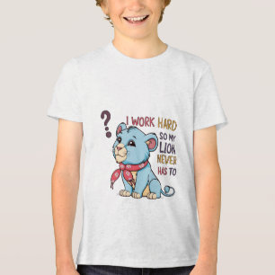 Angry Puff Lion – Schattige Cartoon Lion Cub T-shi Tri-Blend Shirt
