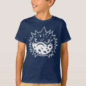 Angry Puffer Fish Funny Introvert Beach Trip Kinde T-shirt (Voorkant)