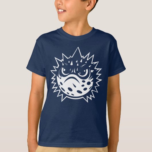 Angry Puffer Fish Funny Introvert Beach Trip Kinde T-shirt (Voorkant)