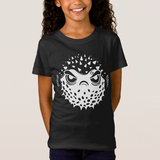 Angry Puffer Fish Grappige Introvert T-shirt (Voorkant)