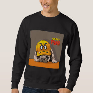Angry Pug.Cute Pug draagt een grappige boze pet Es Trui