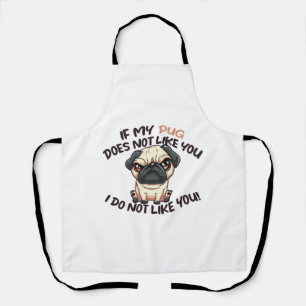 Angry Pug (Tan) - Uniek ontwerp Schort