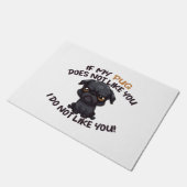 Angry Pug (zwart) - Uniek ontwerp Deurmat (Schuin)