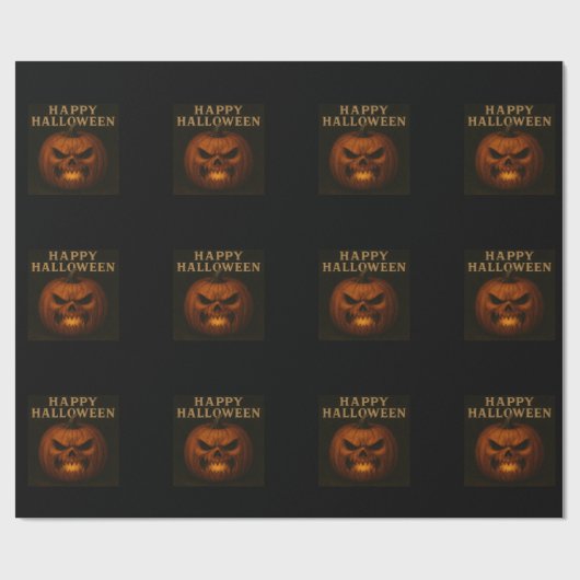 Angry Pumpkin Halloween inpakpapier (Vlak)
