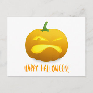 Angry Pumpkin White achtergrond Briefkaart