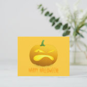 Angry Pumpkin Yellow achtergrond Briefkaart (Staand voorkant)