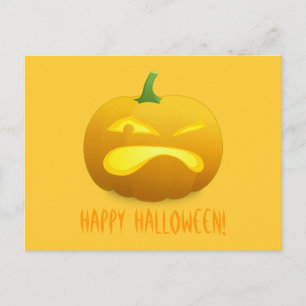 Angry Pumpkin Yellow achtergrond Briefkaart