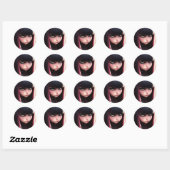 Angry Punk Rocker Meisje Ronde Sticker (Vel)