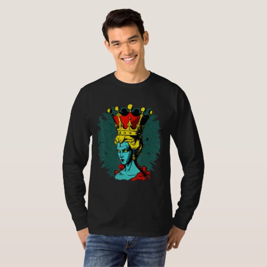 Angry Queen Chess Piece T-shirt (Voorkant volledig)