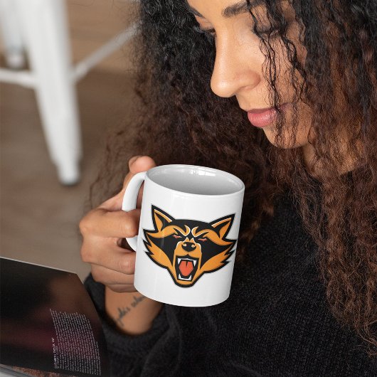 Angry Raccoon Face Coffee Mok
